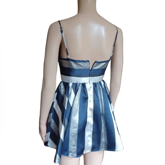 Lovers + Friends Womens Sleeveless Fit Flare Aline Mini Dress Striped Size XS - Picture 3 of 10
